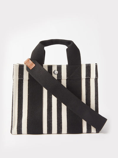 Rue De Verneuil Mini striped canvas cross-body bag at Collagerie