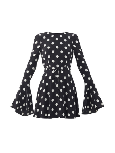 Saint Laurent Backless polkadot dress at Collagerie