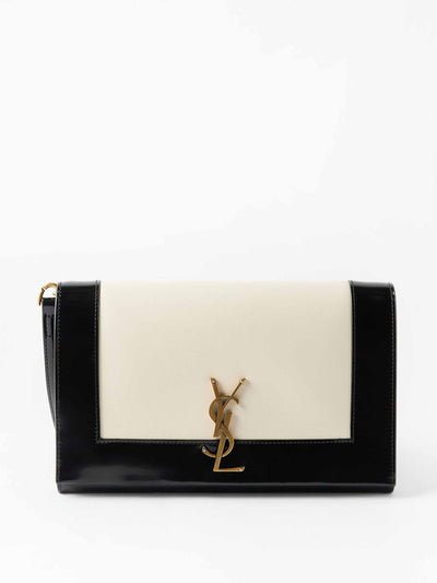 Saint Laurent Cassandre bi-colour leather pouch at Collagerie