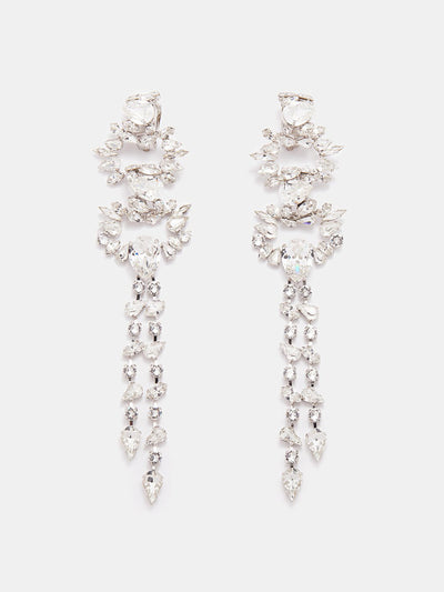 Saint Laurent Crystal clip earrings at Collagerie