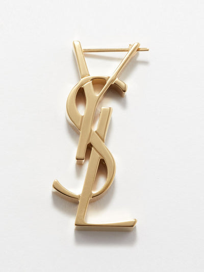 Saint Laurent YSL-logo metal single earring at Collagerie