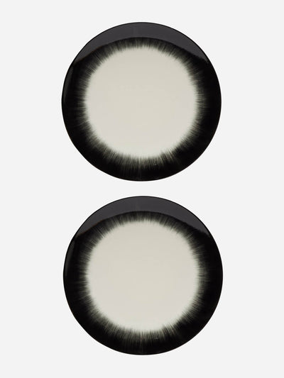 Serax x Ann Demeulemeester Hand-painted porcelain plates (set of 2) at Collagerie