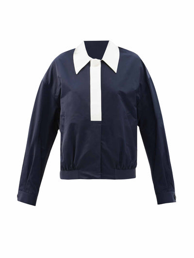 Shushu/Tong Navy contrast collar shell jacket at Collagerie