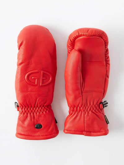 Goldbergh Red logo-embossed leather gloves at Collagerie