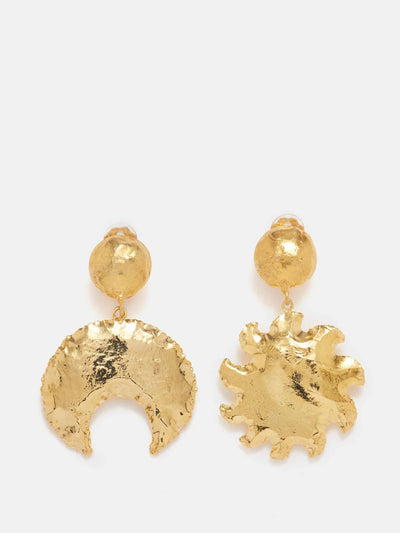 Sylvia Toledano Gold-plated clip earrings at Collagerie