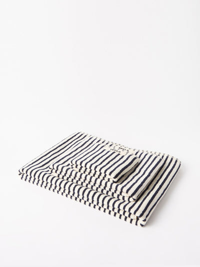 Tekla Set of three striped organic-cotton towels at Collagerie