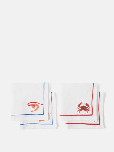 The Conran Shop Crab and shrimp linen napkins (set of 4) at Collagerie