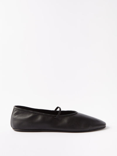 The Row Round-toe leather ballet flats at Collagerie