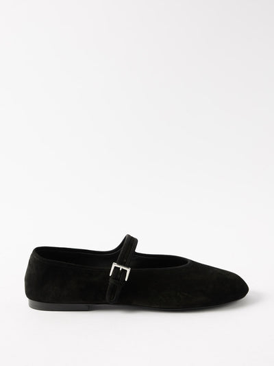 The Row Boheme suede Mary Jane flats at Collagerie