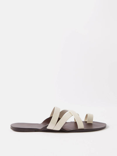 The Row Kris crossover leather sandals at Collagerie