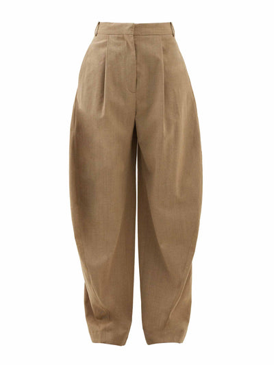 Tibi Pleated wool relaxed-leg trousers at Collagerie