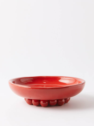 Tina Vaia Red beaded large clay bowl at Collagerie