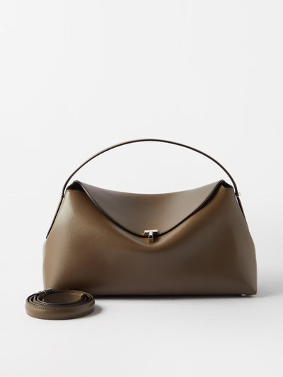 Totême T-Lock large grained-leather cross-body bag at Collagerie