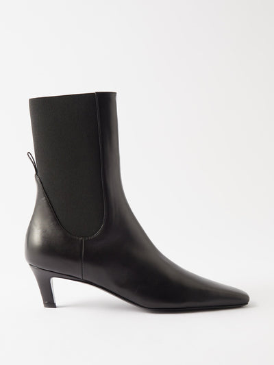 Totême Black leather ankle boots at Collagerie