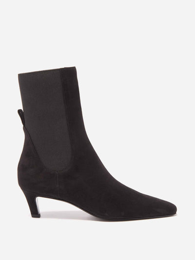 Totême Black kitten-heel suede boots at Collagerie