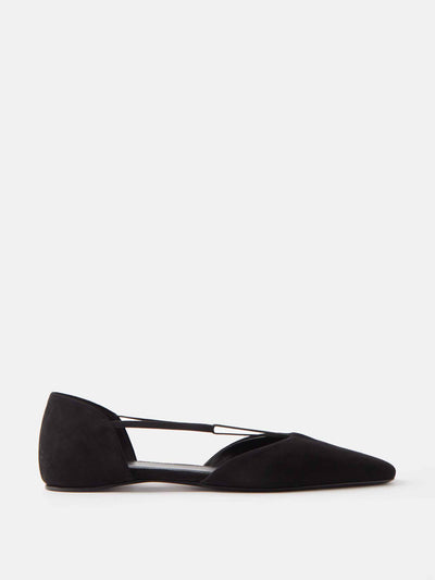 Totême Pointed suede D'Orsay flats at Collagerie