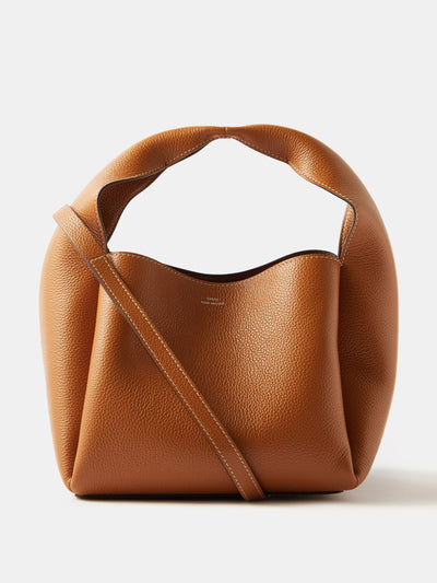 Totême Folded-handle grained-leather handbag at Collagerie