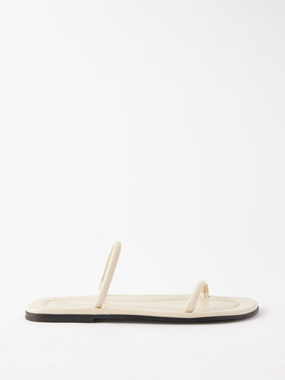 Totême White leather sandals at Collagerie