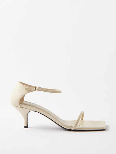 Totême White strappy leather sandals at Collagerie