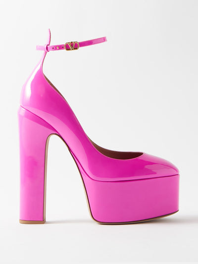 Valentino Garavani Patent-leather platform pumps at Collagerie