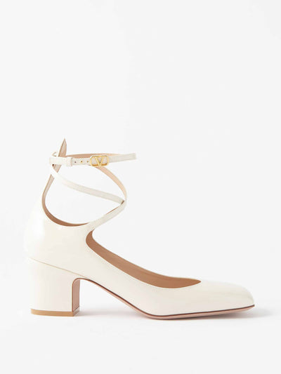 Valentino Garavani White patent-leather pumps at Collagerie