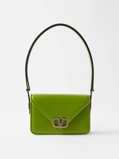 Valentino Garavani Letter V-Logo leather shoulder bag at Collagerie