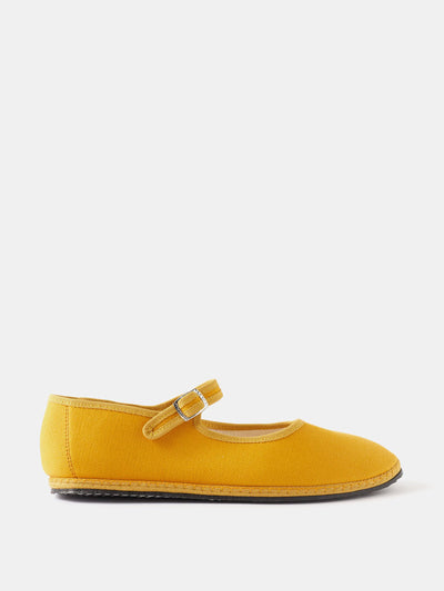 Vibi Venezia Yellow cotton-twill Mary Jane shoes at Collagerie