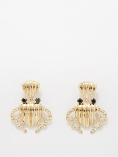 Yvonne Léon Crab diamond & 9kt gold earrings at Collagerie