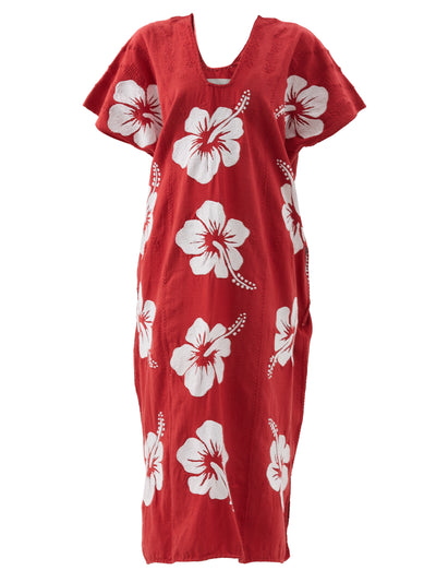 Pippa Holt Red and white floral print kaftan at Collagerie