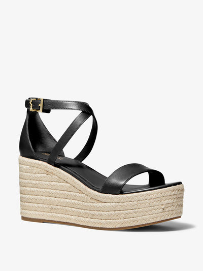 Michael Kors Leather wedge sandals at Collagerie