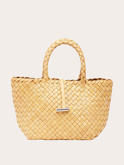 Little Liffner Almond mini leather basket bag at Collagerie