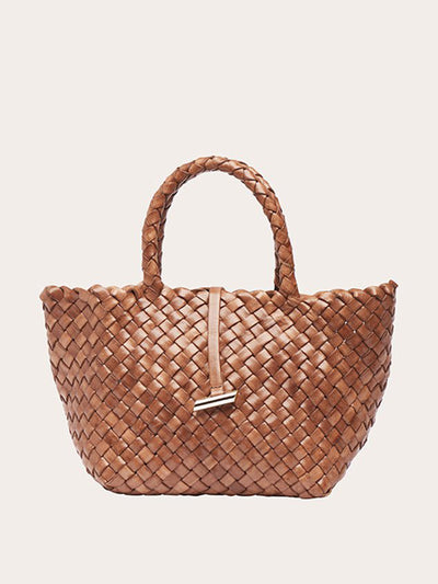 Little Liffner Light brown mini leather basket bag at Collagerie