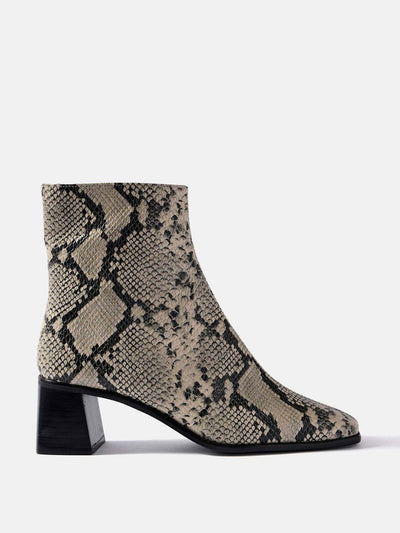 Mint Velvet Aria snake print ankle boots at Collagerie