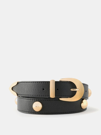 Mint Velvet Black statement leather belt at Collagerie