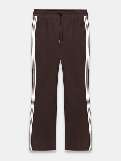 Mint Velvet Brown side stripe flared trousers at Collagerie
