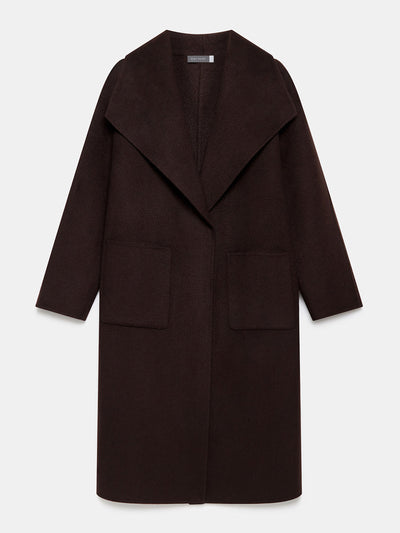 Mint Velvet Brown wool blend coat at Collagerie