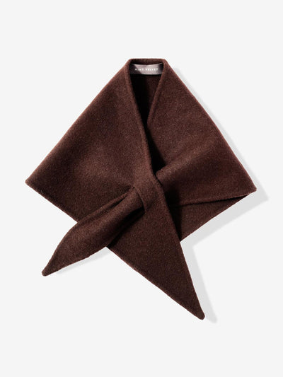 Mint Velvet Brown wool triangle scarf at Collagerie