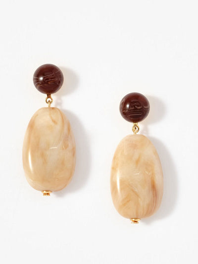 Mint Velvet Cream resin drop earrings at Collagerie