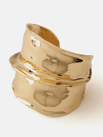 Mint Velvet Gold tone chunky cuff bracelet at Collagerie