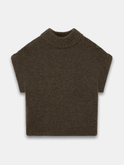 Mint Velvet Khaki wool blend knit top at Collagerie