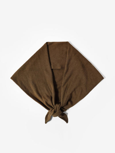 Mint Velvet Khaki wrap triangle knit scarf at Collagerie