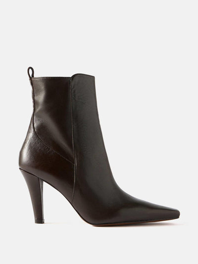 Mint Velvet Leila brown leather ankle boots at Collagerie