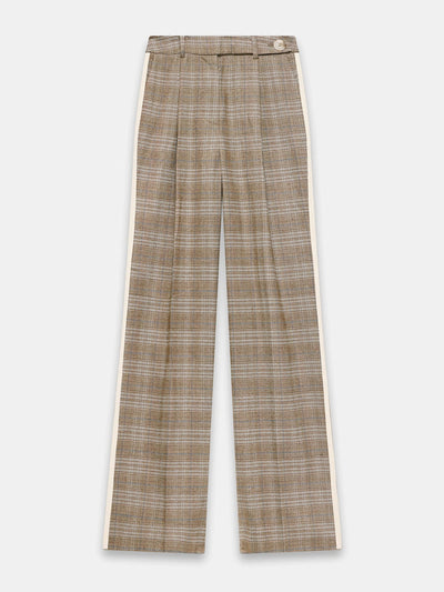 Mint Velvet Neutral checked wide trousers at Collagerie