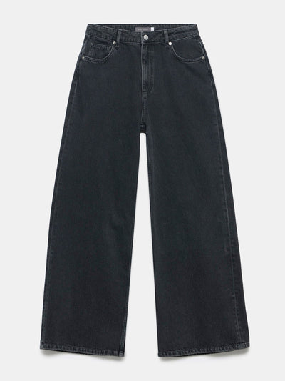 Mint Velvet Washed black super soft wide leg jeans at Collagerie