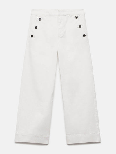 Mint Velvet White button detail trousers at Collagerie