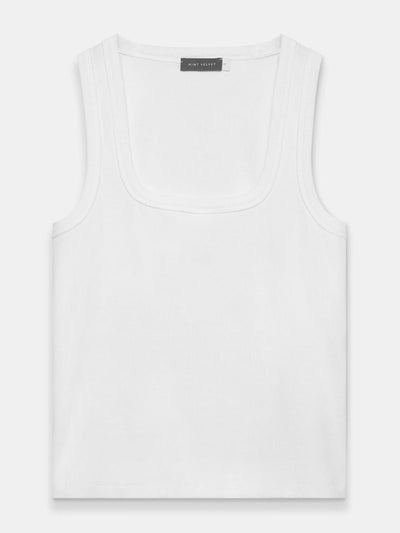 Mint Velvet White scoop neck vest at Collagerie