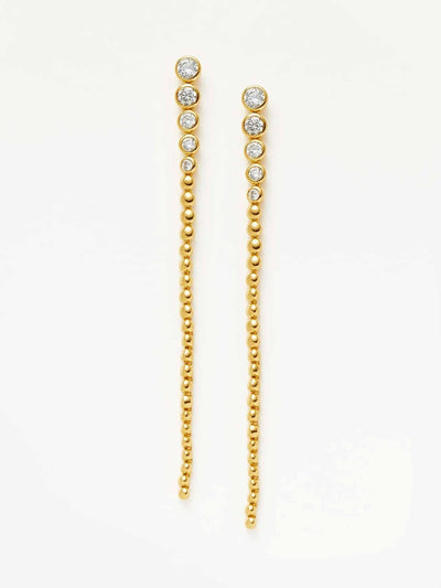 Missoma Tennis beaded stone extra long drop earrings at Collagerie