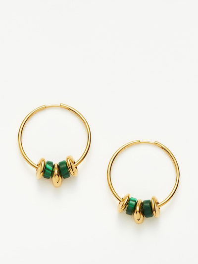 Missoma Abacus beaded medium charm hoop earrings at Collagerie