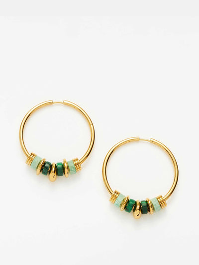 Missoma Abacus beaded large charm hoop earrings at Collagerie