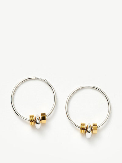 Missoma Abacus beaded medium charm hoop earrings at Collagerie